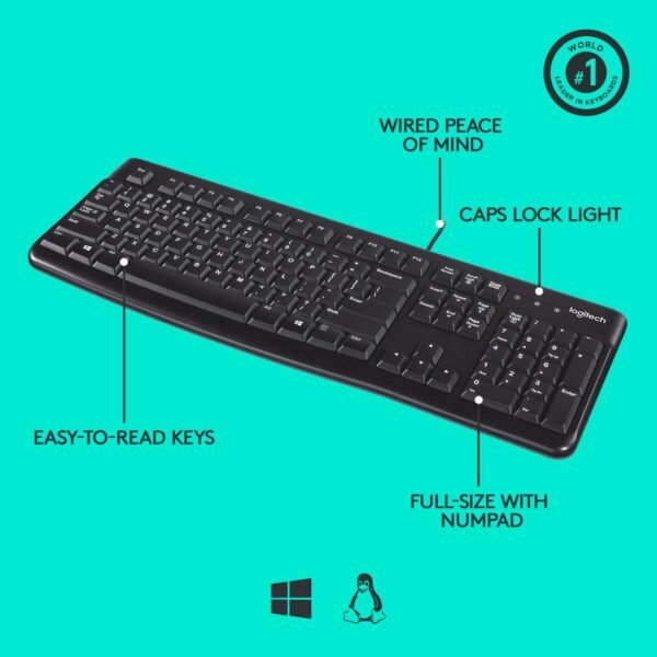 Logitech K120 USB Keyboard - Image 3