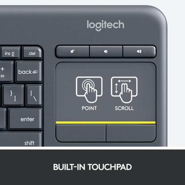 Logitech Wireless Touch Keyboard K400 Plus with Built-In Multi-Touch Touchpad - Image 2