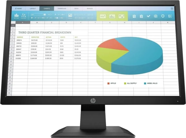 HP P204 19.5-inch HD Monitor,VGA, DisplayPort, HDMI, 60 Hz Refresh Rate